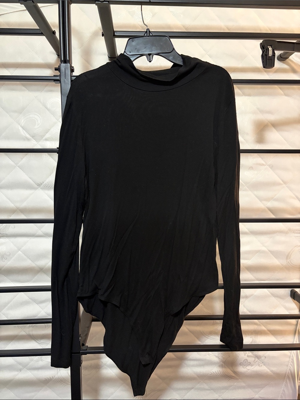 Black Long-Sleeve Bodysuit Top - Women